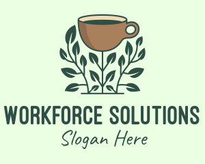 Coffee Cup Plant logo design