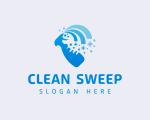 Spray Clean Sanitize logo design