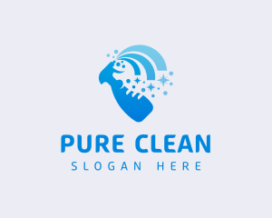 Spray Clean Sanitize logo design