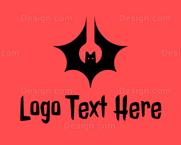 Flying Spooky Bat Logo