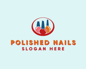 Colorful Nail Polish Bottles logo design