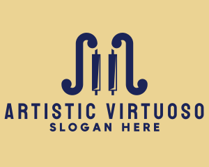 Violin Piano Keys logo design