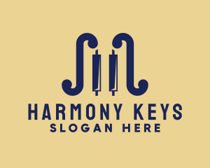 Violin Piano Keys logo design