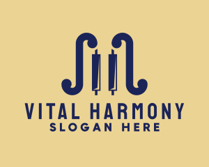 Violin Piano Keys logo design