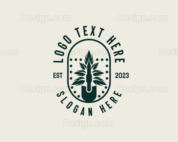 Leaf Gardening Shovel Logo