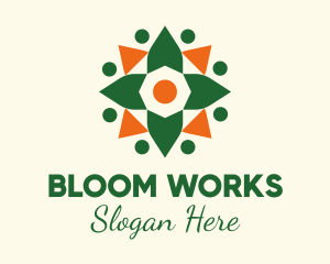 Festive Spring Flower logo design