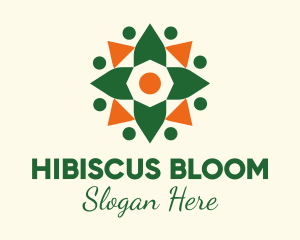 Festive Spring Flower logo design