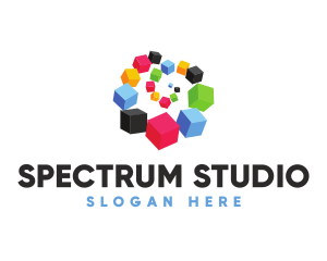 Colorful Cube Box Spiral logo