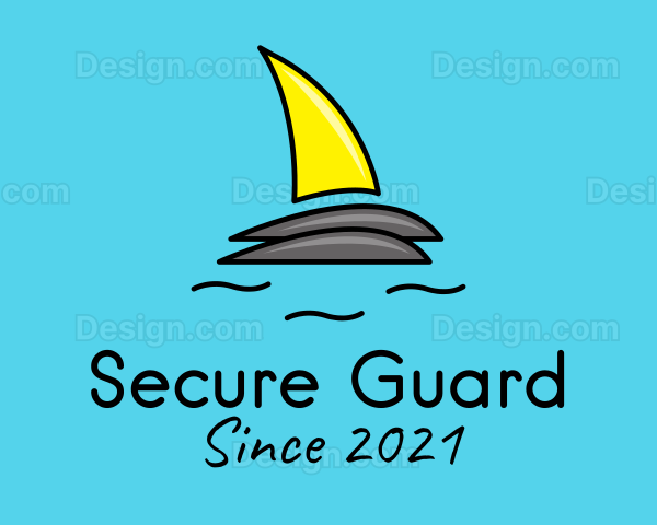 Beach Sailboat Fin Logo