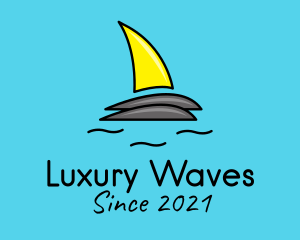 Beach Sailboat Fin logo design