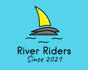 Beach Sailboat Fin logo design