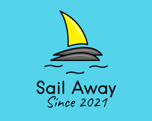 Beach Sailboat Fin logo design