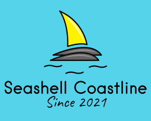 Beach Sailboat Fin logo design