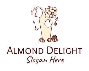 Flower Almond Milk  logo design