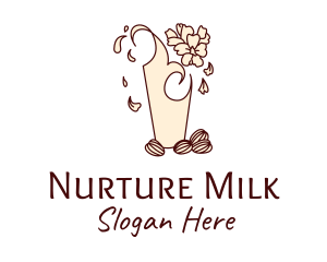 Flower Almond Milk  logo design