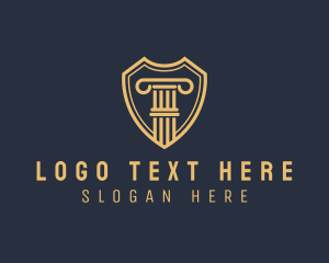 Elegant Shield Column Pillar logo