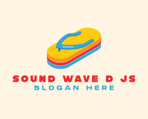 3D Summer Flip Flops  logo design