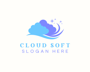 Windy Cloud Sparkle logo design