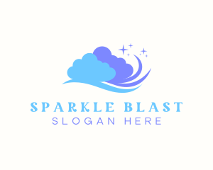 Windy Cloud Sparkle logo design