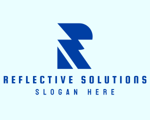 Blue Electric Letter R logo design