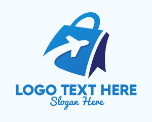 Handbag - Blue Plane Travel Bag logo design