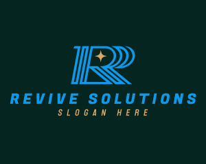 Modern Star Letter R logo design