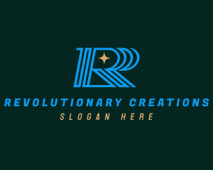 Modern Star Letter R logo design