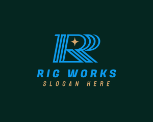 Modern Star Letter R logo design