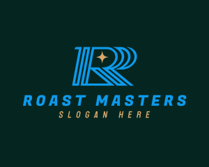 Modern Star Letter R logo design