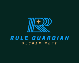 Modern Star Letter R logo design