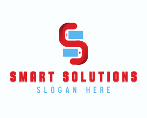 Mobile Phone Letter S logo design