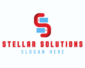 Mobile Phone Letter S logo design