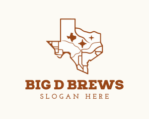 Brown Texas Map logo design