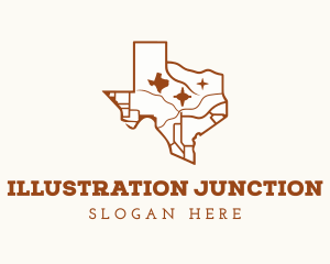 Brown Texas Map logo
