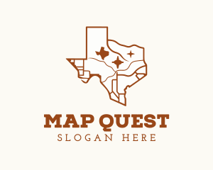 Brown Texas Map logo design