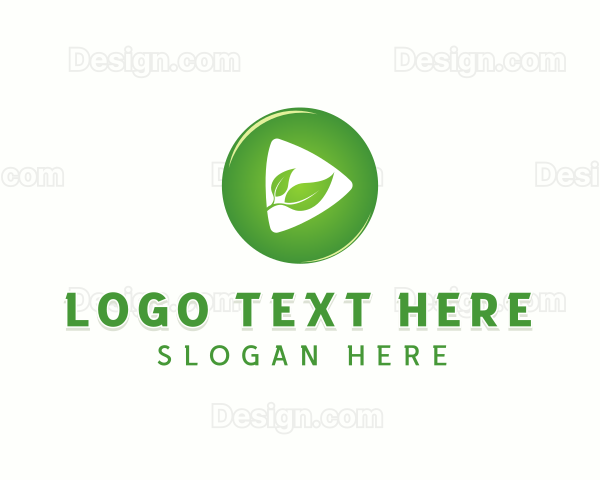 Leaf Play Button Logo