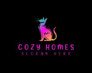 Cat Feline Kitten logo design