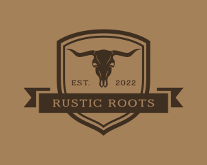 Western Buffalo Skull logo design