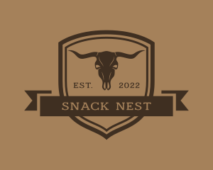 Western Buffalo Skull logo design