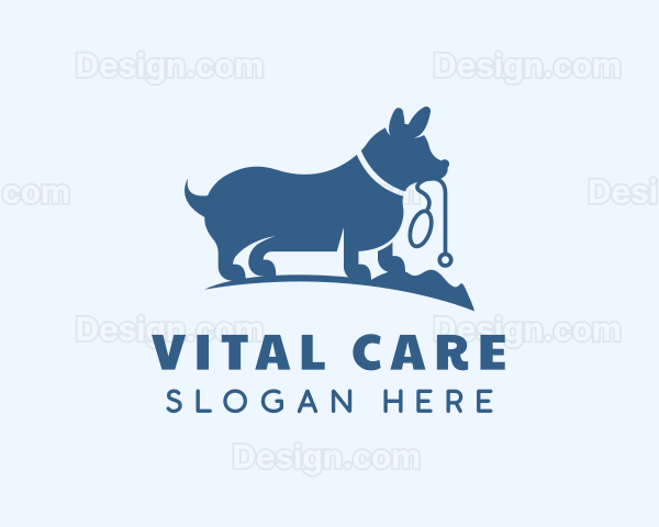 Blue Corgi Dog Logo