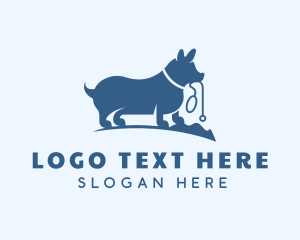 Blue Corgi Dog logo