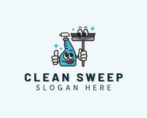 Janitorial Cleaning Squeegee logo design