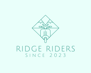 Mountains Scooter Motorbike logo design