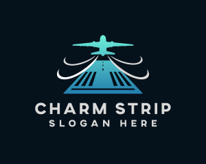 Airplane Takeoff Runway logo design