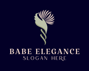 Elegant Flower Hand logo design