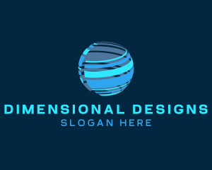 3D Globe Sphere logo design