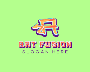 Arrow Graffiti Art Letter A logo