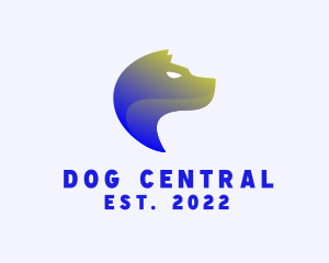 Gradient Hound Dog logo design