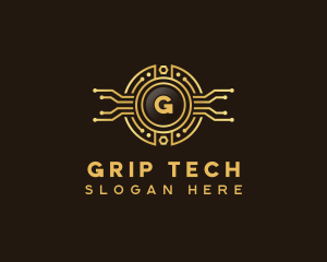 Fintech Circuit Tech logo design