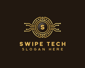 Fintech Circuit Tech logo design